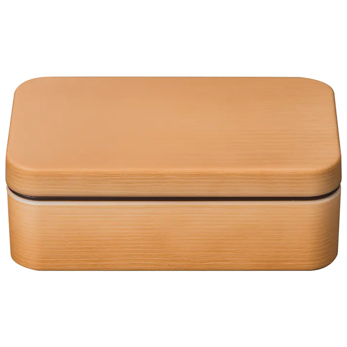 お弁当箱 1段【お米がくっつきにくい弁当箱 木目長角弁当(CC)】曲げわっぱ のようなかわいいランチボックス シンプル おしゃれ おすすめ 人気 小学生 女性 女子 電子レンジ対応 食洗機対応 日本製【正和】/ナチュラル #4930689797174