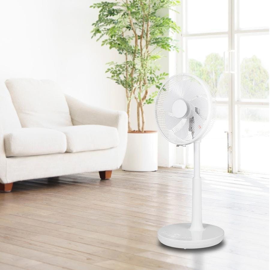 扇風機 DCモーター 30cm 7枚羽根 入/切タイマー 風量12段階 温度