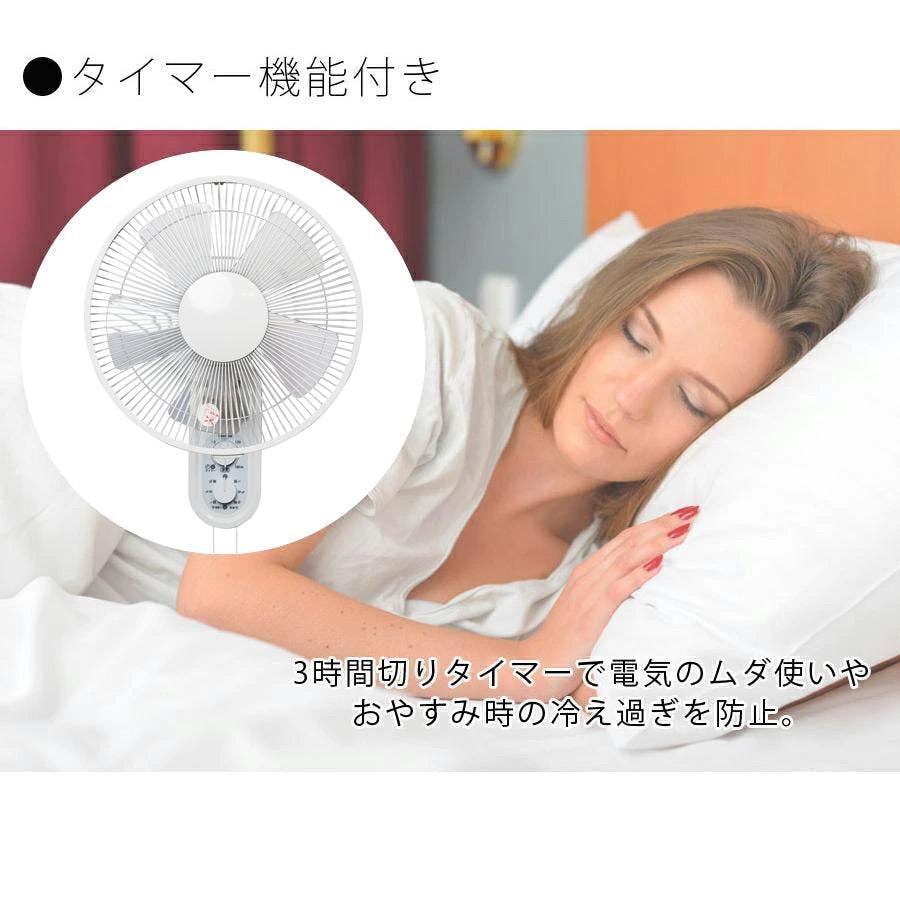 扇風機 壁掛け扇風機 30cm 5枚羽根 メカ扇風機 壁掛け式 引き紐で簡単