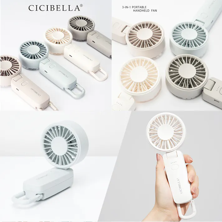 CICIBELLA シシベラ 3way ハンディファン \2025夏新商品/ 熱中症対策 猛暑対策 扇風機 超静音 卓上扇風機 小型扇風機 usb 吊り下げ 携帯扇風機 持ち運び便利 / スノーグレー(e14-58615)
