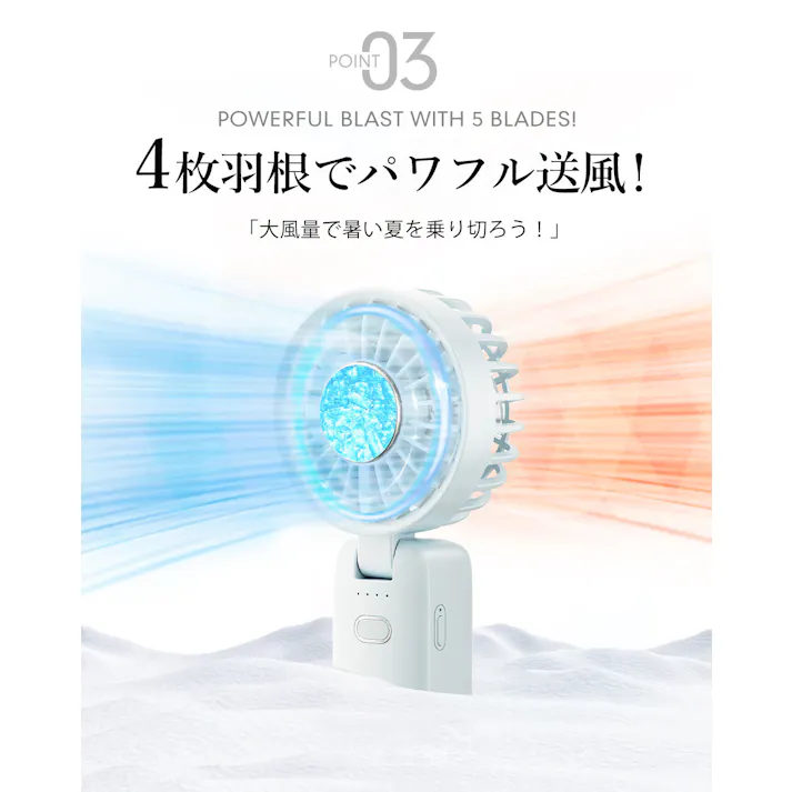 CICIBELLA シシベラ 冷却プレート付きハンディファン \2025夏新商品/ 熱中症対策 猛暑対策 3WAY 1台3役 首かけ・手持ち・卓上 冷却プレート ペルチェ付き 超静音 卓上扇風機 首かけ 小型 大風量 充電 長時間 軽量 / パールレース(e23-59322)