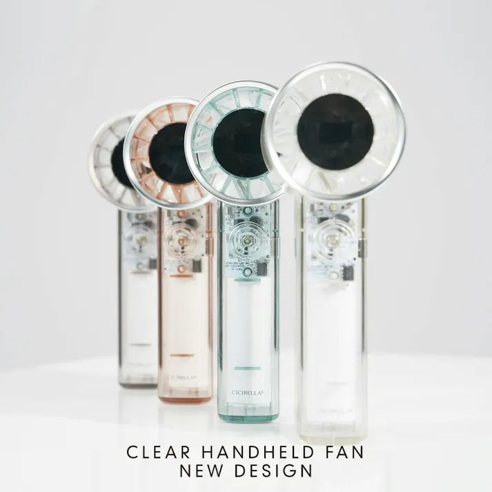 CICIBELLA シシベラ クリア ハンディファン 超大風量 首かけ 扇風機 卓上 小型扇風機 usb 携帯 首掛け 持ち運び便利 / パールレース(e4-58868)