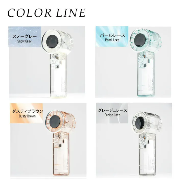 CICIBELLA シシベラ クリア ハンディファン 超大風量 首かけ 扇風機 卓上 小型扇風機 usb 携帯 首掛け 持ち運び便利 / ダスティブラウン(e4-58899)