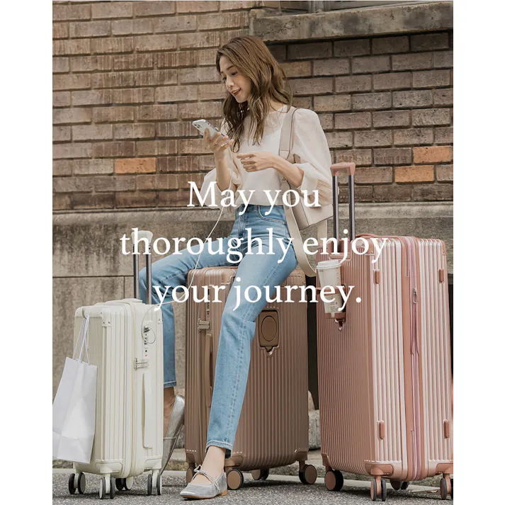 CICIBELLA シシベラ スーツケース【110L・Lサイズ】機内持ち込み キャリーケース TYPE-C&USBポート Lサイズ ベルト 6カラー / ピンクチタン(h1-l156611)