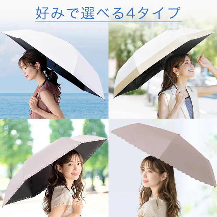 日傘 ワンタッチ 折りたたみ傘 軽量 遮光 UVカット 完全遮光 晴雨兼用 / ワンタッチ フリル ダスティブラウン(k11-58837) CICIBELLA シシベラ