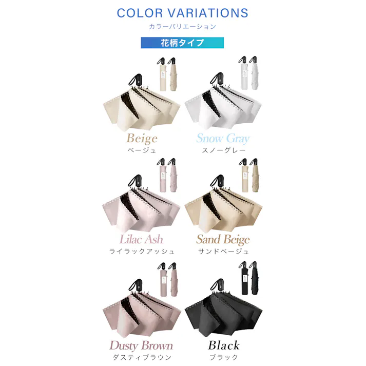 日傘 ワンタッチ 折りたたみ傘 軽量 遮光 UVカット 完全遮光 晴雨兼用 / ワンタッチ 無地 サンドベージュ(k8-58738) CICIBELLA シシベラ