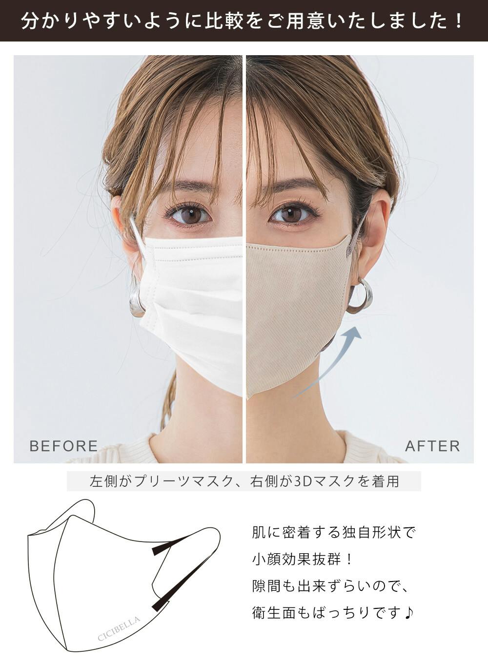 CICIBELLA シシベラ【20枚入り マスク】快息 マスク 3Dマスク 冷感