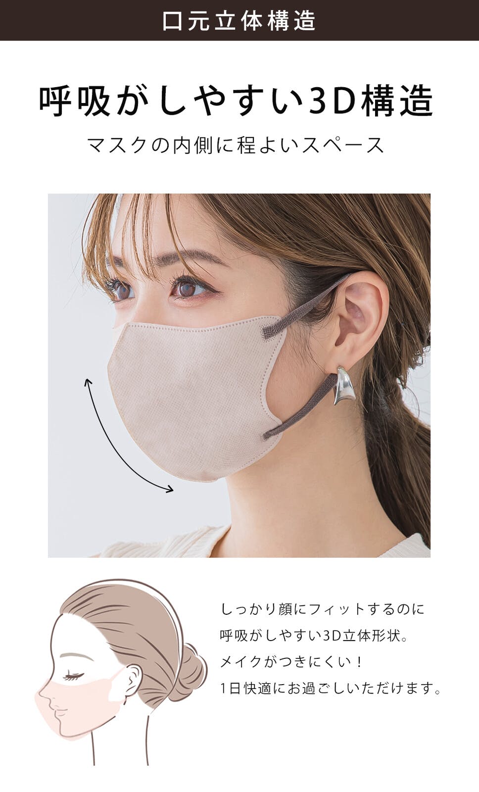 CICIBELLA シシベラ【20枚入り マスク】快息 マスク 3Dマスク 冷感