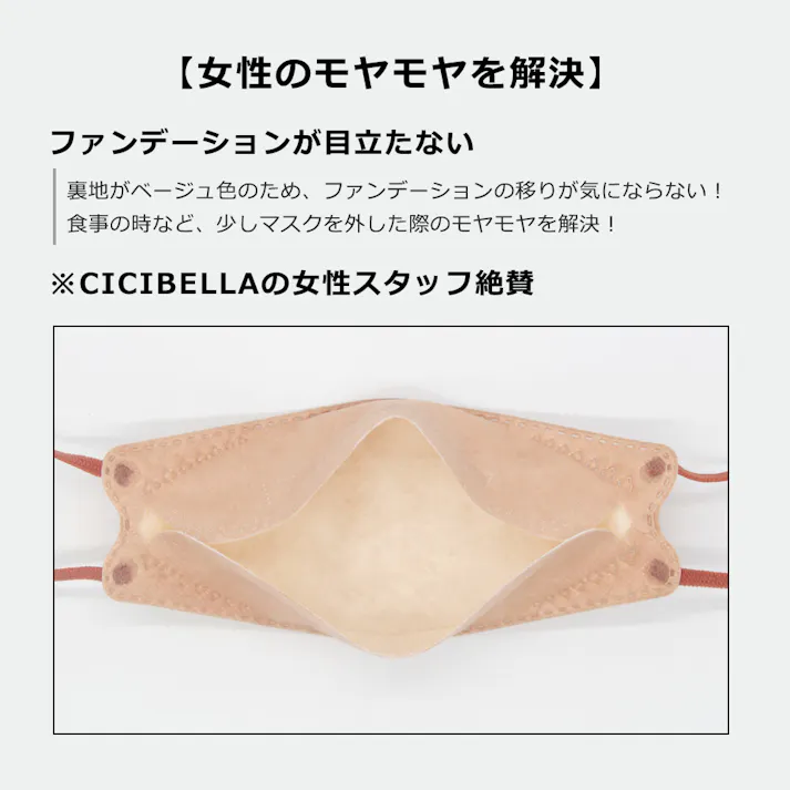 CICIBELLA シシベラ 3Dマスク【20枚入り】立体バイカラーマスク 不織布 血色マスク 不織布マスク カラー 小顔マスク mask cicibella / オールドレース20枚(mskkfbk20olckb2)