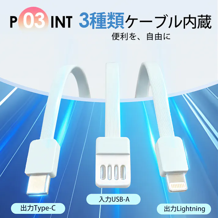 CICIBELLA シシベラ 3in1 モバイルバッテリー 大容量 10000mAh 軽量 急速充電 2台同時対応 スマホ充電器 / パールレース(o1-59513)