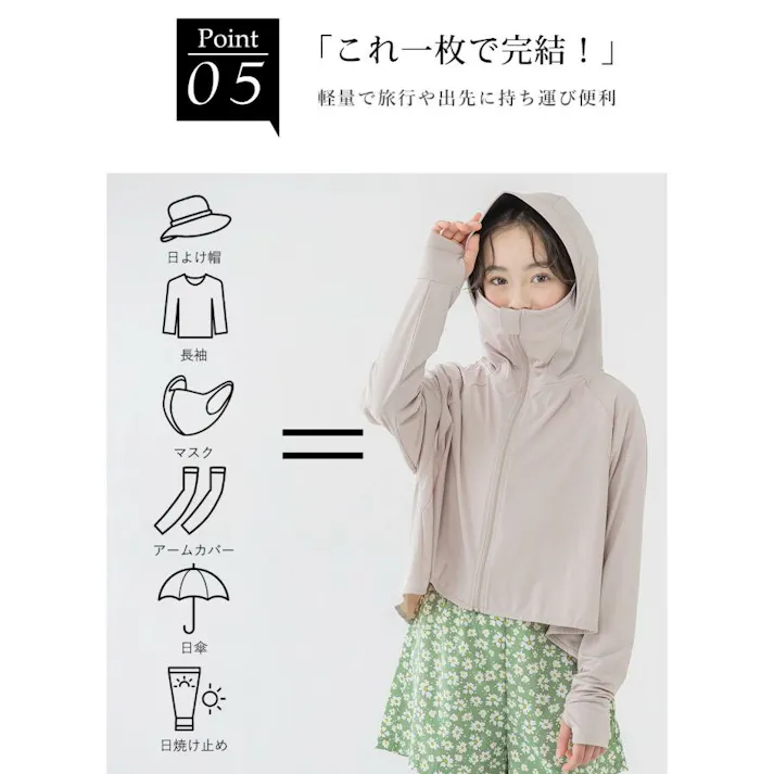 CICIBELLA シシベラ ラッシュガード【子供用ショート丈】紫外線対策 UVパーカー / ショート丈タイプ グレージュレース(キッズ)(l1-1et-f56178)