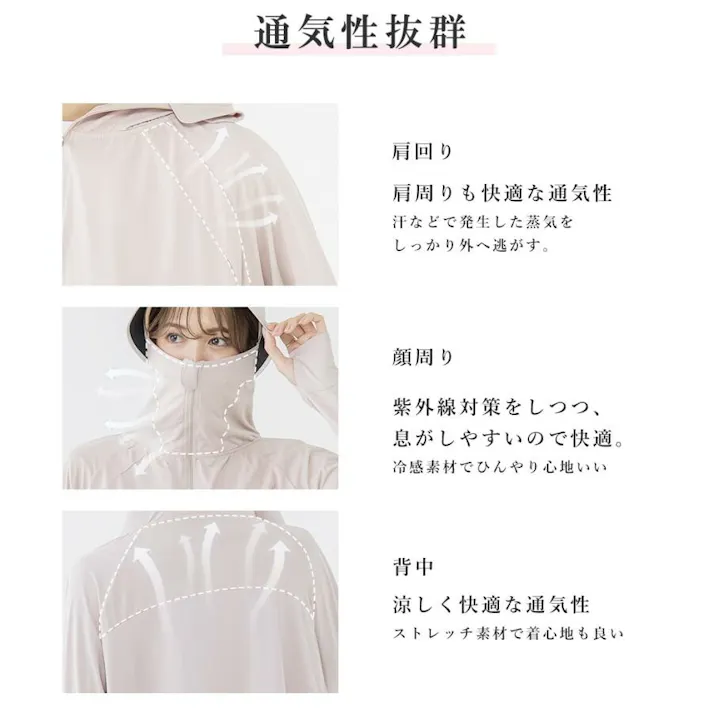 CICIBELLA シシベラ ラッシュガード【S】紫外線対策 UVパーカー / ノーマルタイプ ライラックアッシュ(l3ashs)