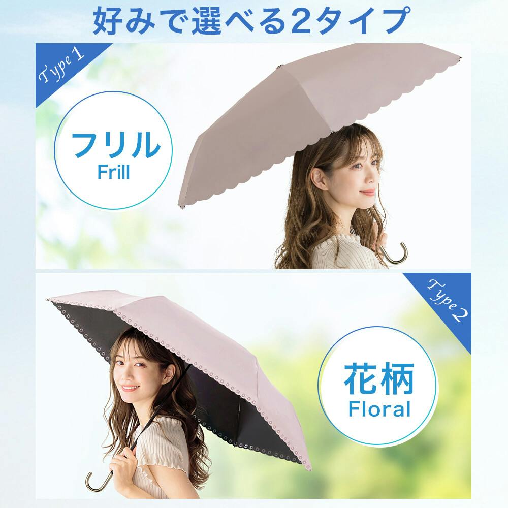 日傘 J型 折りたたみ傘】軽量 遮光 UVカット 完全遮光 晴雨兼用 ／ J型
