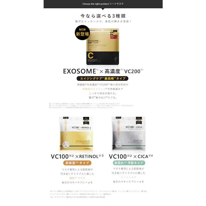 CICIBELLA シシベラ【シートマスク 30枚】大容量 高保湿 マスク VC100 フェイスパック / RETINOL・1袋(zhmm30-4a-30)
