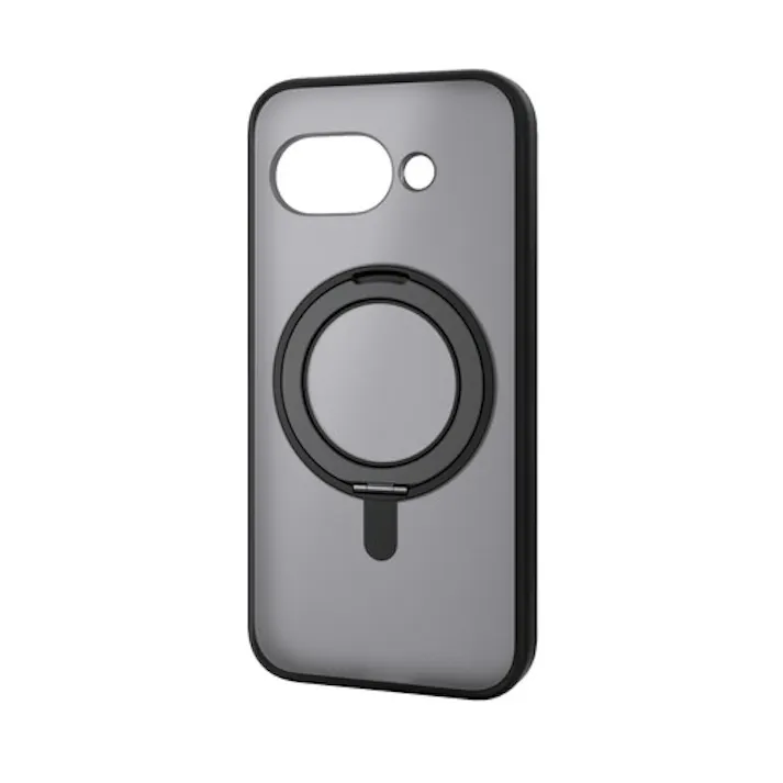 Google Pixel 9a ハイブリッドケース MAGKEEP スタンド マットブラック×ブ