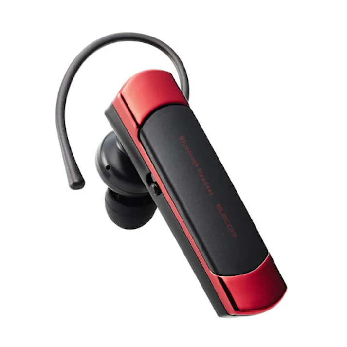 耳掛け型 Bluetooth(R)ワイヤレスヘッドセット レッド