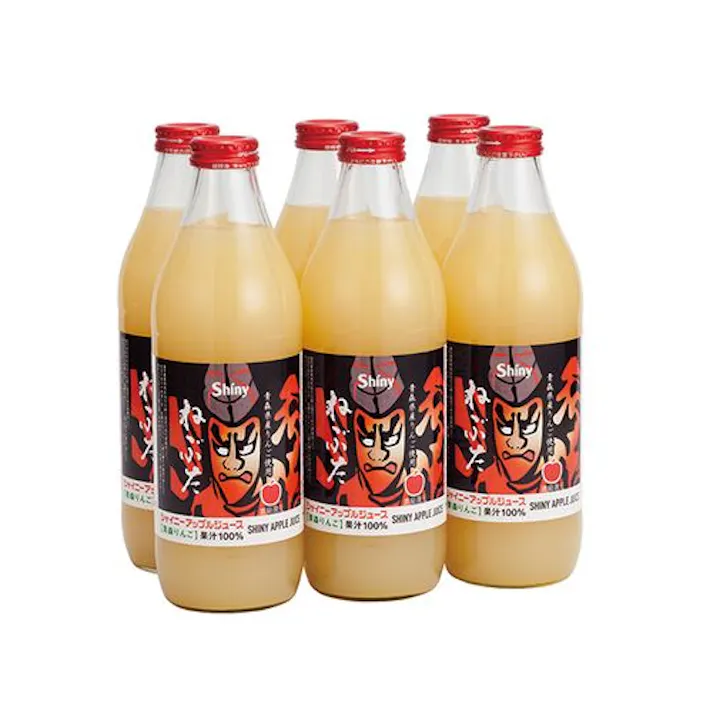 青森の味!アップルジュース 混濁 ねぶた 瓶 1L×6本 1ケース