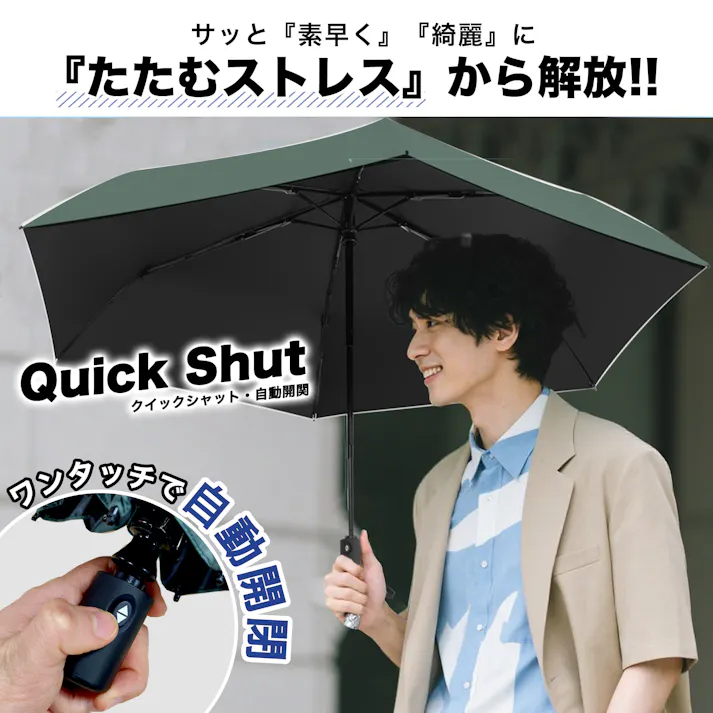 日傘 折りたたみ 超軽量 ワンタッチ 自動開閉 UVカット 傘 雨傘 コンパクト 携帯便利 6骨 完全遮光 遮熱 紫外線遮断 耐風撥水 収納ポーチ付き ネイビー