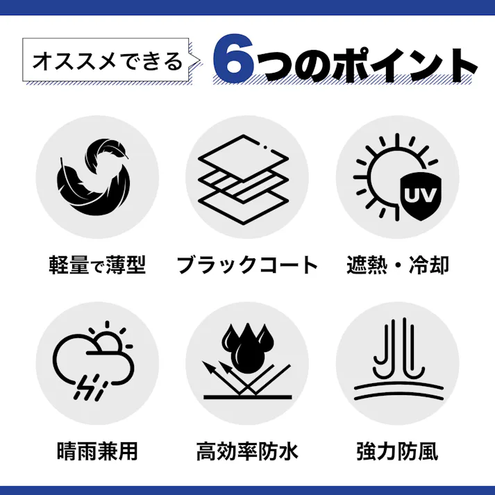 日傘 折りたたみ 超軽量 ワンタッチ 自動開閉 UVカット 傘 雨傘 コンパクト 携帯便利 6骨 完全遮光 遮熱 紫外線遮断 耐風撥水 収納ポーチ付き ネイビー