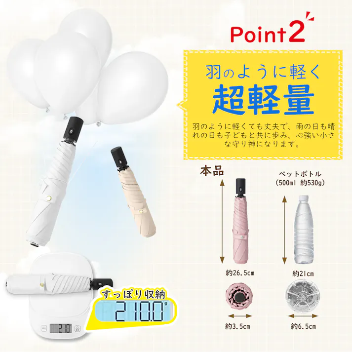 日傘 折りたたみ傘 UVカット100% 完全遮光 遮熱 ワンタッチ自動開閉 折り畳み傘 超軽量 コンパクト 折り畳み日傘 紫外線遮断 日焼け止め 耐風撥水 晴雨兼用 携帯便利 オフホワイト×ビーングリーン