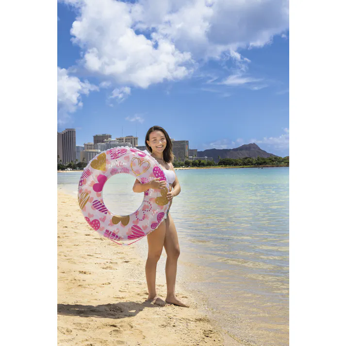 【男女問わず大人が使えるサイズの浮輪 ラブリーキュート ウキワ 浮き輪 うきわ90cm】 ビーチ 海 プール グッズ 水遊び 幼児 子供 男子 大人 女子 #4970134330228 イガラシ