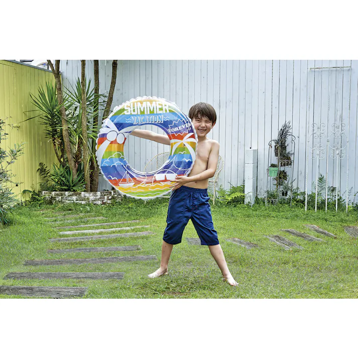 【お子様用 ウキワ 浮き輪 うきわ ヴィンテージレインボー ウキワ 浮き輪 うきわ70cm】 ビーチ 海 プール グッズ 水遊び 幼児 子供 男子 大人 女子 #4970134330303 イガラシ