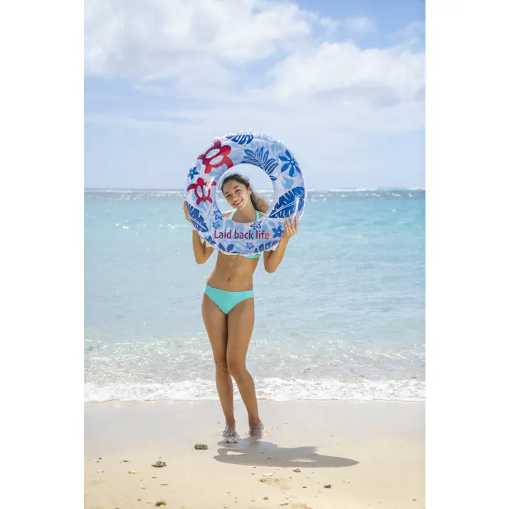 【中高生以上のティーンに最適!な浮輪 ラニカイビーチ ウキワ 浮き輪 うきわ(ブルー)80cm】 ビーチ 海 プール グッズ 水遊び 幼児 子供 男子 大人 女子 #4970134330372 イガラシ