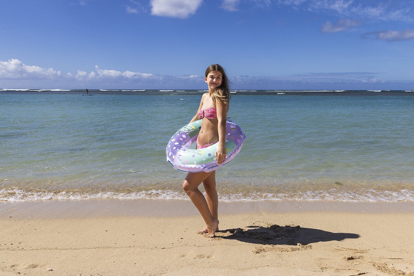 うみのいるかページ 中高生以上のティーンに最適！な浮輪 スウィートドット ウキワ 浮き輪