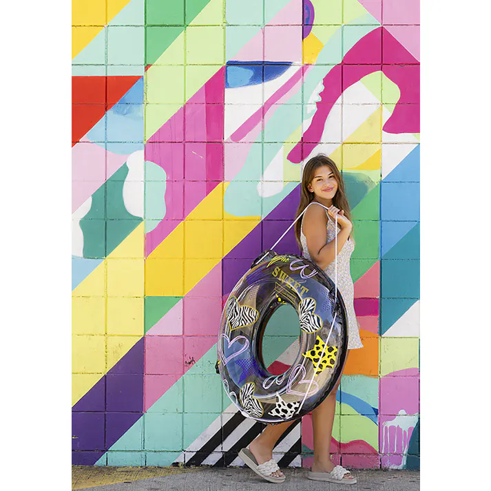 【男女問わず大人が使えるサイズの浮輪 ハートゼブラ ウキワ 浮き輪 うきわ90cm】 ビーチ 海 プール グッズ 水遊び 幼児 子供 男子 大人 女子 #4970134430560 イガラシ