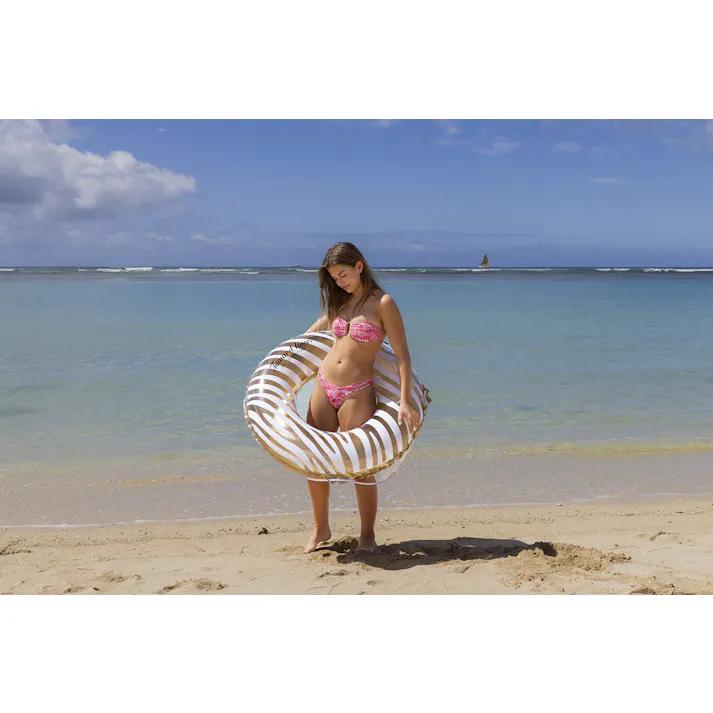 【男女問わず大人が使えるサイズの浮輪 ゴールドゼブラ ウキワ 浮き輪 うきわ 100cm】 ビーチ 海 プール グッズ 水遊び 幼児 子供 男子 大人 女子 #4970134430607 イガラシ