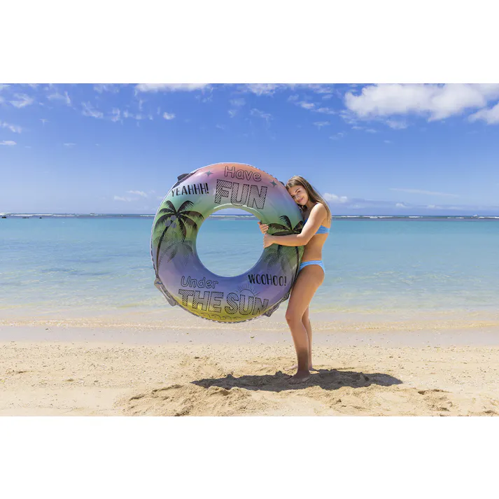 【男女問わず大人が使えるサイズの浮輪 ハヴファン ウキワ 浮き輪 うきわ130cm】 ビーチ 海 プール グッズ 水遊び 幼児 子供 男子 大人 女子 #4970134430652 イガラシ