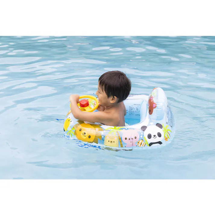 【座付浮輪 ベビーボートハンドル付(アニマルパラダイス)】 ベビーでもこれがあれば安心 #4970134440248 イガラシ