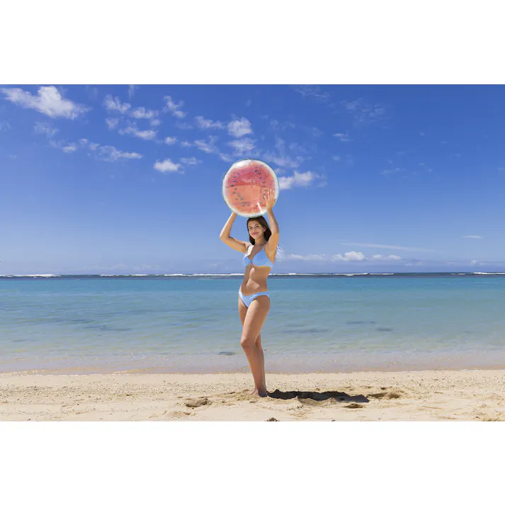 【大型ビーチボール リアルハーフスイカボール】 キャラクター ビーチ 海 プール グッズ 水遊び 幼児 子供 男子 女子 #4970134460512 イガラシ