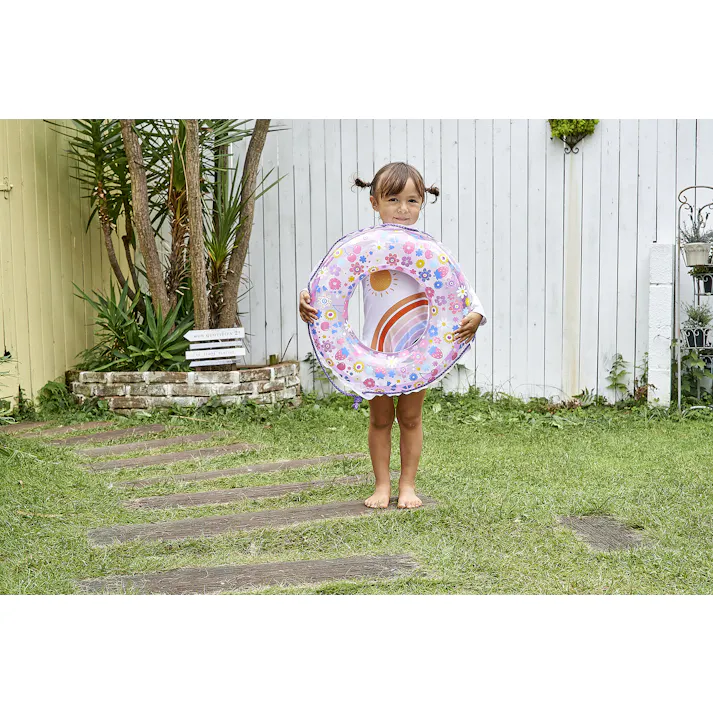 【お子様用 ウキワ 浮き輪 うきわ フラワーフルーツ ウキワ 浮き輪 うきわ50cm】 ビーチ 海 プール グッズ 水遊び 幼児 子供 男子 大人 女子 #4970134520292 イガラシ