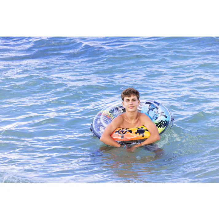 【男女問わず大人が使えるサイズの浮輪 ブラックホヌ ウキワ 浮き輪 うきわ90cm】 ビーチ 海 プール グッズ 水遊び 幼児 子供 男子 大人 女子 #4970134530369 イガラシ