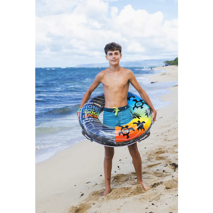 【男女問わず大人が使えるサイズの浮輪 ブラックホヌ ウキワ 浮き輪 うきわ90cm】 ビーチ 海 プール グッズ 水遊び 幼児 子供 男子 大人 女子 #4970134530369 イガラシ