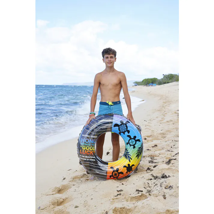 【男女問わず大人が使えるサイズの浮輪 ブラックホヌ ウキワ 浮き輪 うきわ90cm】 ビーチ 海 プール グッズ 水遊び 幼児 子供 男子 大人 女子 #4970134530369 イガラシ