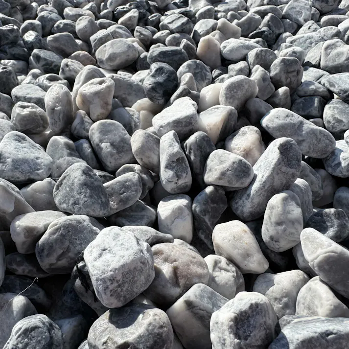 TAIKOH マーブルグレータンブル 5分 10-20mm 10kg 化粧砂利 グレー 灰色 白 ホワイト 玉石 中