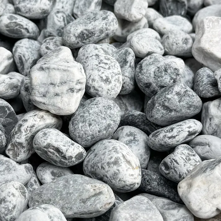 TAIKOH マーブルグレータンブル 8分 20-30mm 10kg 化粧砂利 グレー 灰色 白 ホワイト 玉石 中