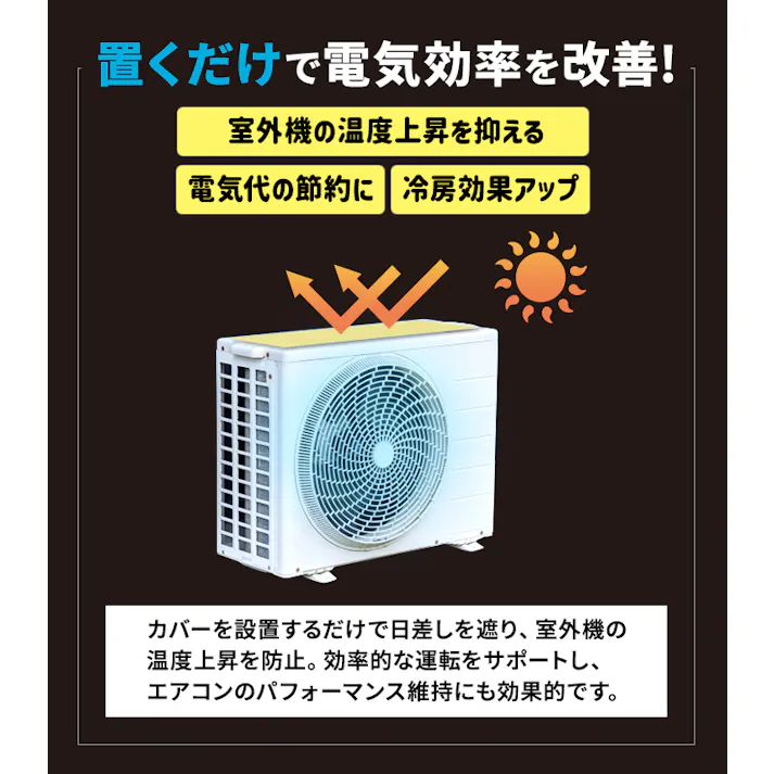 インテリアショップゆうあい 室外機 遮熱シート エアコン 室外機カバー 日除け マグネット 日よけ おしゃれ 省エネ エコ 節電 置くだけ 室外機用 遮熱マグネットタイル 3枚入 単品 石目 (Y)