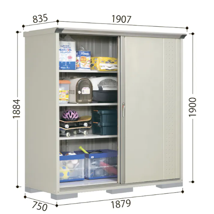 田窪工業所 タクボ物置 グランプレステージ ジャンプ GP-95BF 全面棚タイプ 扉カラー:シルクホワイト