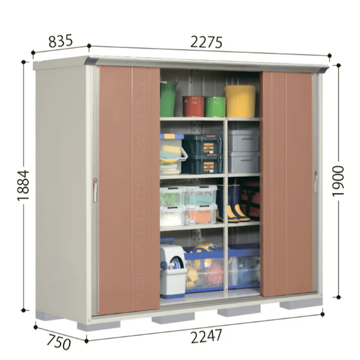 田窪工業所 タクボ物置 グランプレステージ ジャンプ GP-97CF 全面棚タイプ 扉カラー:トロピカルオレンジ