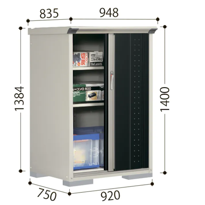 田窪工業所 タクボ物置 グランプレステージ ジャンプ GP-116CT たて置きタイプ(ネット棚) 扉カラー:ディープブルー