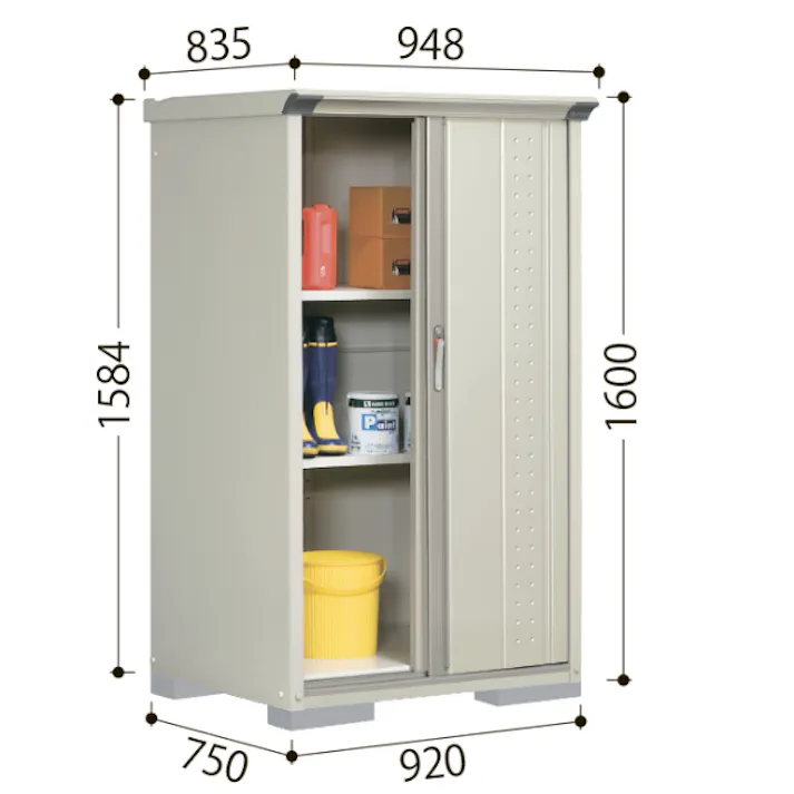 田窪工業所 タクボ物置 グランプレステージ ジャンプ GP-116BT たて置きタイプ(ネット棚) 扉カラー:トロピカルオレンジ