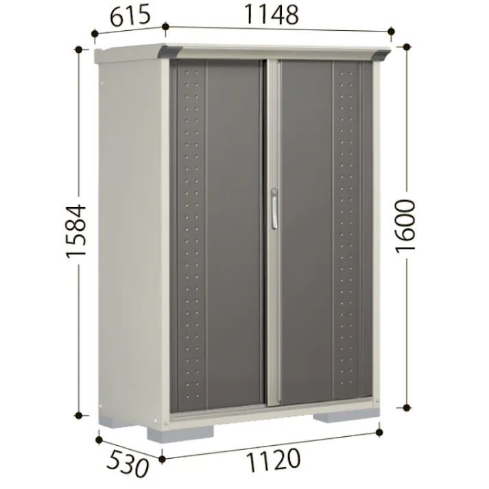 田窪工業所 タクボ物置 グランプレステージ ジャンプ GP-117CF 全面棚タイプ 扉カラー:カーボンブラウン