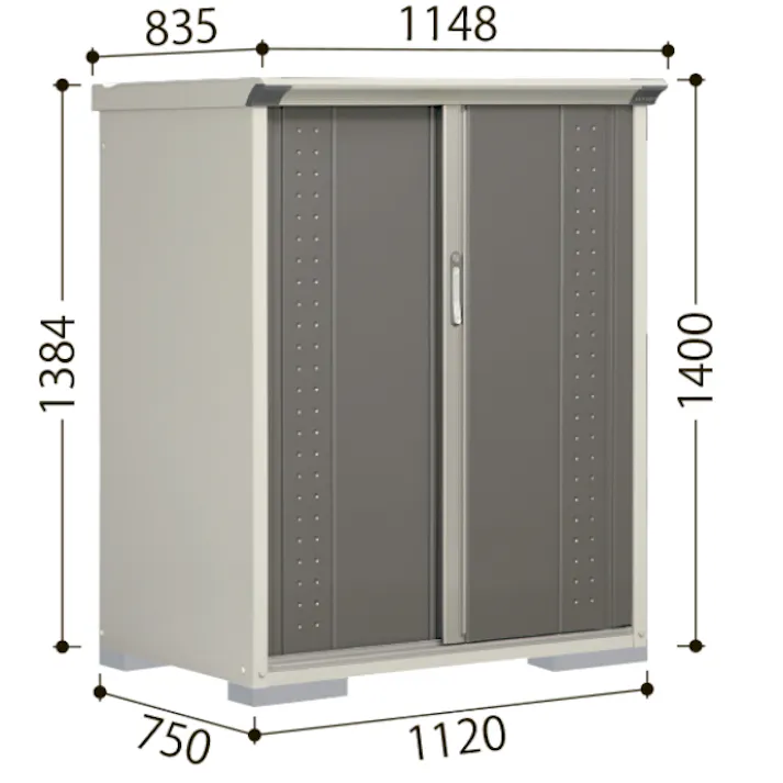 田窪工業所 タクボ物置 グランプレステージ ジャンプ GP-136CT たて置きタイプ(ネット棚) 扉カラー:カーボンブラウン