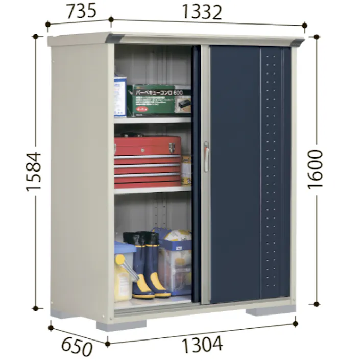 田窪工業所 タクボ物置 グランプレステージ ジャンプ GP-139CF 全面棚タイプ 扉カラー:ディープブルー
