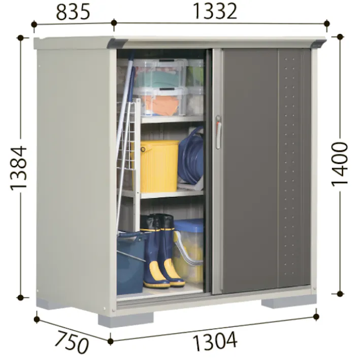 田窪工業所 タクボ物置 グランプレステージ ジャンプ GP-155DT たて置きタイプ(ネット棚) 扉カラー:トロピカルオレンジ