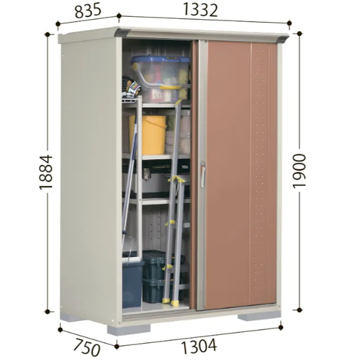 田窪工業所 タクボ物置 グランプレステージ ジャンプ GP-155BT たて置きタイプ(ネット棚) 扉カラー:ムーンホワイト
