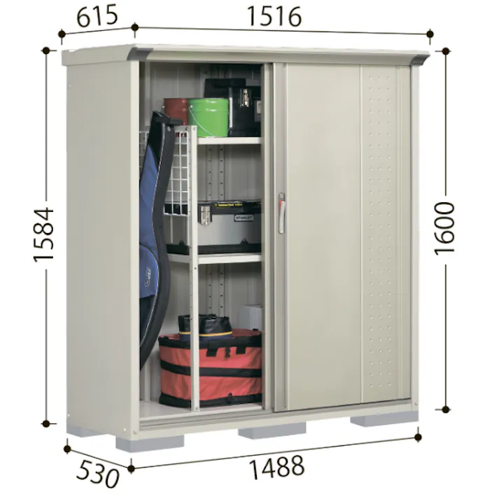 田窪工業所 タクボ物置 グランプレステージ ジャンプ GP-157CT たて置きタイプ(ネット棚) 扉カラー:シルクホワイト